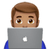 👨🏽‍💻 man technologist: medium skin tone display on Apple